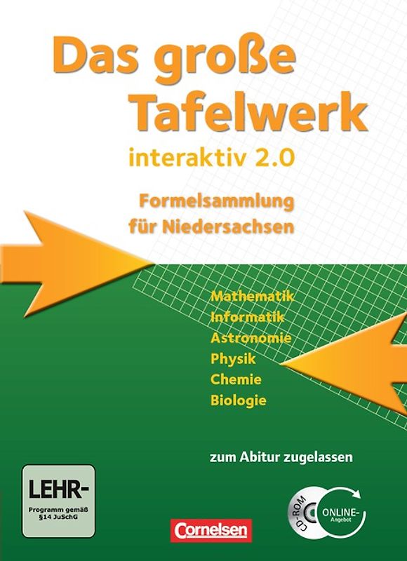 Das große Tafelwerk interaktiv 2.0 - Formelsammlung für die Sekundarstufen I und II - Niedersachsen
