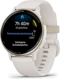 Image of Garmin Vivoactive 5 42 mm goud met een wit siliconen polsband (Refurbished)