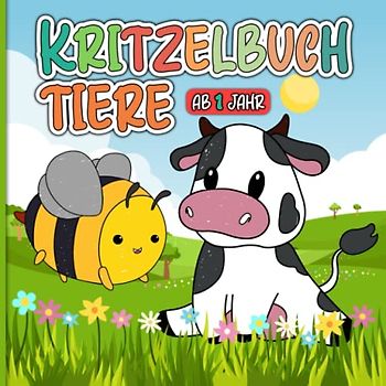 Kritzelbuch Tiere ab 1 Jahr: Malbuch mit Tiere Motive zum Kritzeln und Ausmalen für Kinder | Unterstützt die Motorik und Kreativität | Ideal als Geschenk für Mädchen und Jungen ab 1 jahr