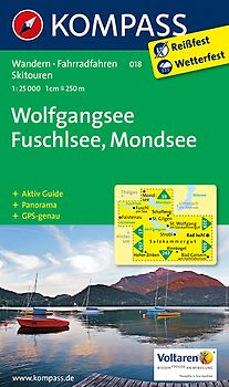 KOMPASS Wanderkarte Wolfgangsee, Fuschlsee, Mondsee
