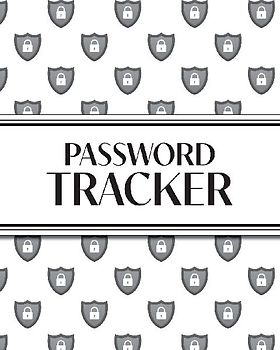 XL Large Print Password Tracker (Lock Shield Gray)