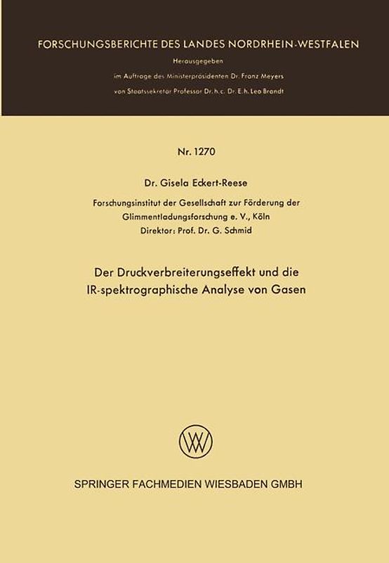 Der Druckverbreiterungseffekt und die IR-spektrographische Analyse von Gasen