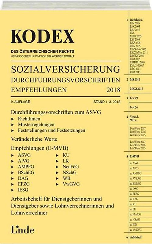 KODEX Sozialversicherung 2018, Band III
