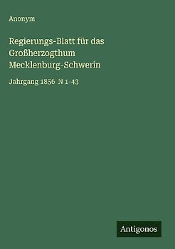 Regierungs-Blatt für das Großherzogthum Mecklenburg-Schwerin