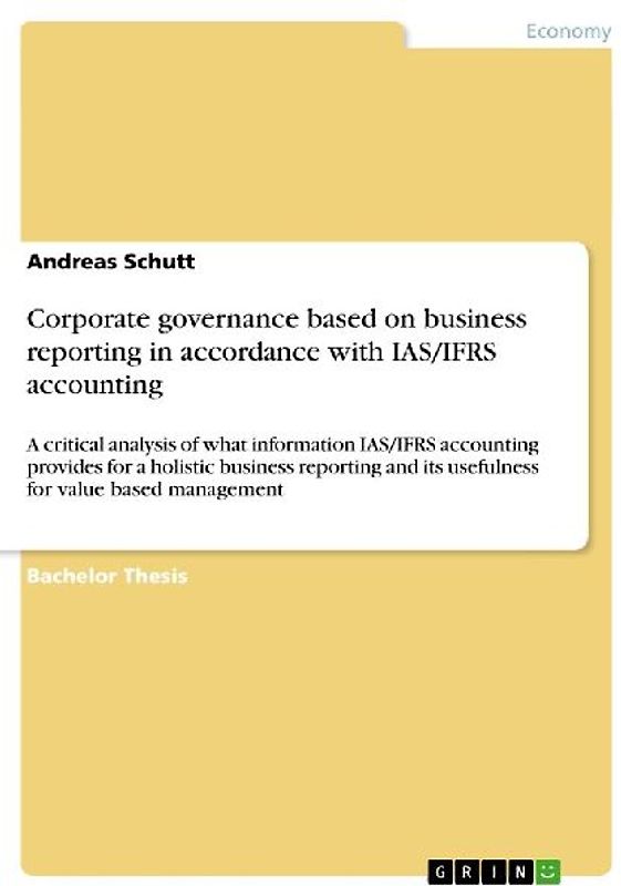 Corporate governance based on business reporting in accordance with IAS/IFRS accounting