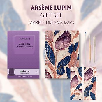 Arsène Lupin, gentleman-cambrioleur (with audio-online) Readable Classics Geschenkset + Marmorträume Schreibset Basics