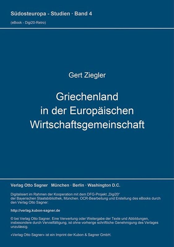 Griechenland in der Europäischen Wirtschaftsgemeinschaft