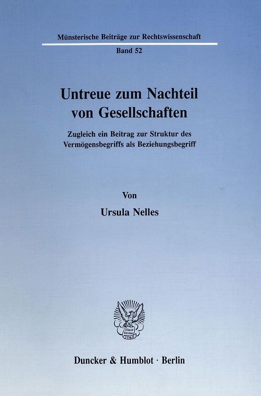 Untreue zum Nachteil von Gesellschaften.