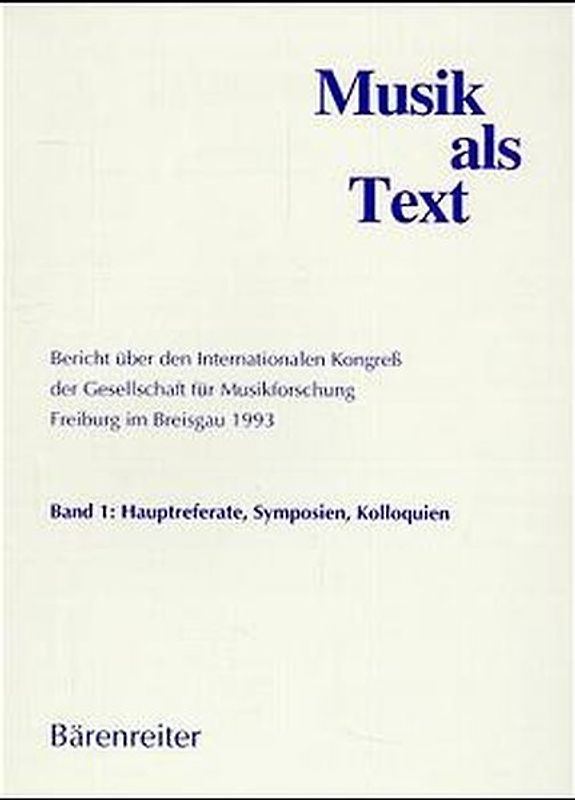 Musik als Text / Musik als Text