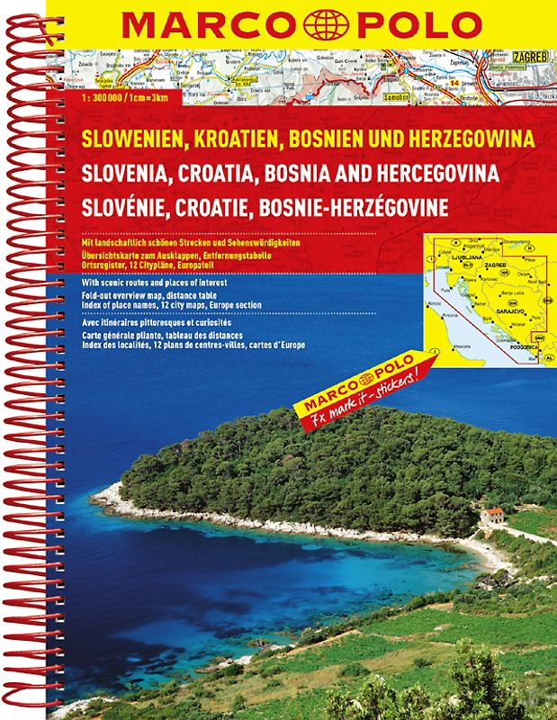 MARCO POLO Reiseatlas Slowenien, Kroatien, Bosnien und Herzegowina 1:300 000