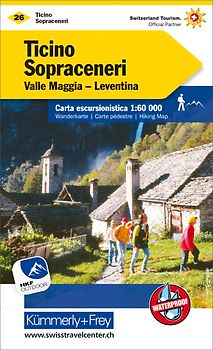 Kümmerly+Frey Wanderkarte 26 Ticino, Sopraceneri 1:60.000