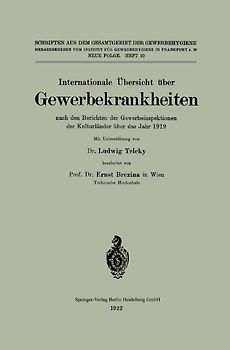 Internationale Übersicht über Gewerbekrankheiten nach den Berichten der Gewerbeinspektionen der Kulturländer über das Jahr 1919