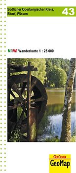 Südlicher Oberbergischer Kreis, Eitorf, Wissen Blatt 43, topographische Wanderkarte NRW