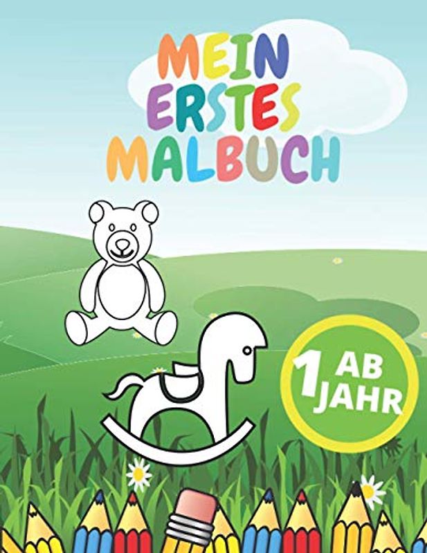 Mein erstes Malbuch ab 1 Jahr: für Jungen und Mädchen | Tiere, Fahrzeuge, Obst