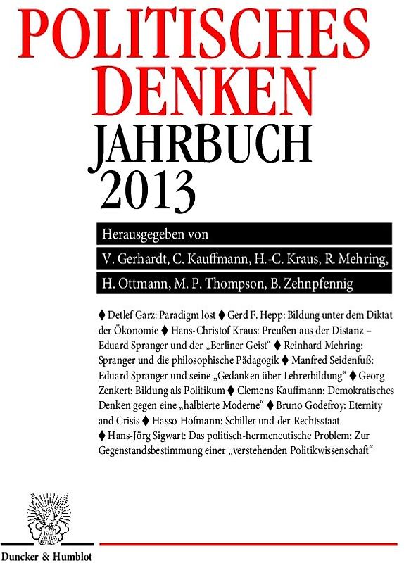 Politisches Denken. Jahrbuch 2013.