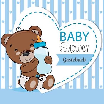 Baby Shower Gästebuch: Unsere tolle Babyparty | Für bis zu 92 Gäste | Platz für Fotos | Motiv 2 | 21x21 cm