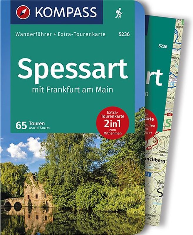 KOMPASS Wanderführer Spessart mit Frankfurt am Main, 65 Touren mit Extra-Tourenkarte