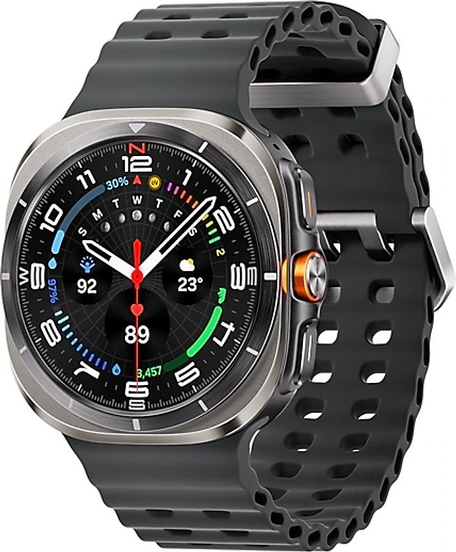 Samsung Galaxy Watch Ultra 47 mm Cassa in titanio colore titanium silver con Cinturino Marine Band dark gray [WiFi + cellulare]