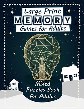 Large Print Memory Games for Adults: Mixed Puzzles Book for Adults, Includes Multiple Choice Quizzes, Word Search Puzzles, Sudoku, Mazes, and Coloring