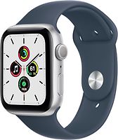 Apple Watch SE 44 mm Caja de aluminio en plata - Correa deportiva azul tempestad [Wifi]