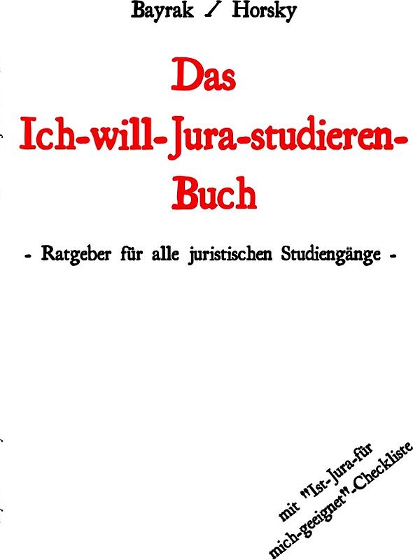 Das Ich-will-Jura-studieren-Buch