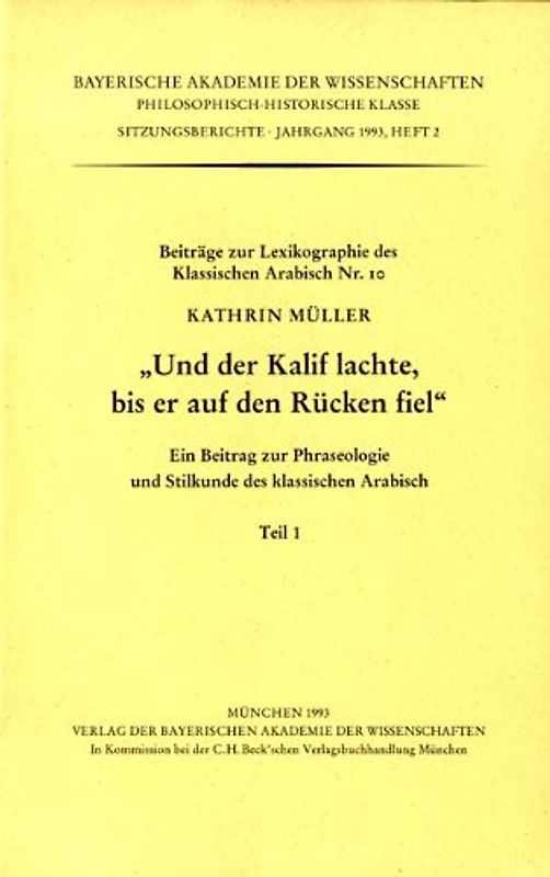 Und der Kalif lachte, bis er auf den Rücken fiel