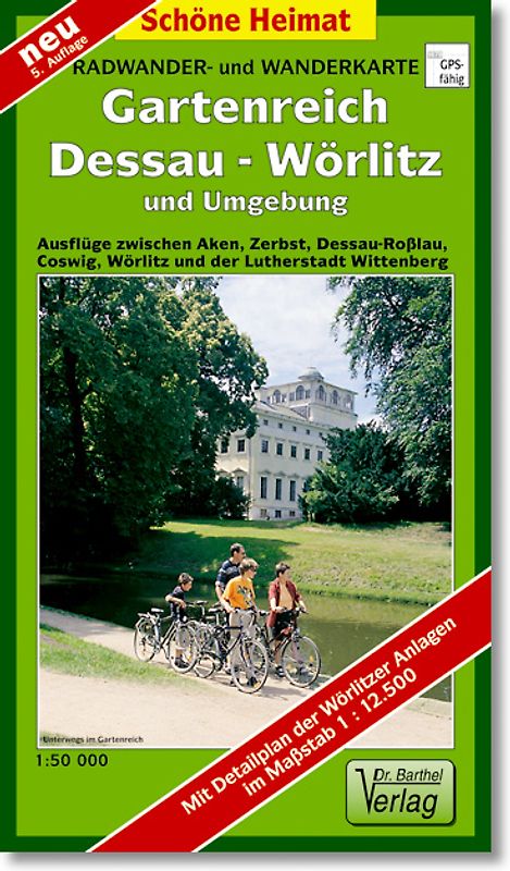 Radwander- und Wanderkarte Gartenreich Dessau-Wörlitz und Umgebung