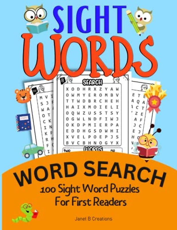 Word Search Activity Book for Kids Ages 4-8: 100 Sight Word Puzzles, with High-Frequency Words, Brain Game Activity for Early Readers