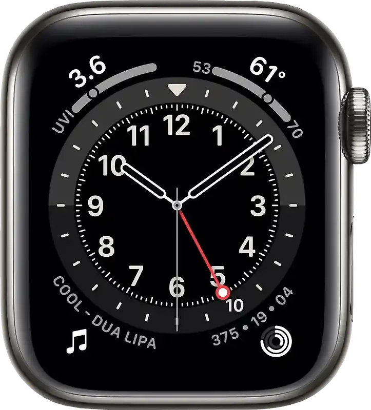 Apple Watch Series 6 40 mm Boîtier acier inoxydable graphite [Wi-Fi + Cellulaire]