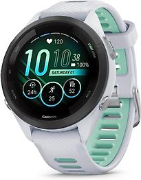 Image of Garmin Forerunner 265S 42 mm wit/zwart met een wit/groene siliconen polsband (Refurbished)
