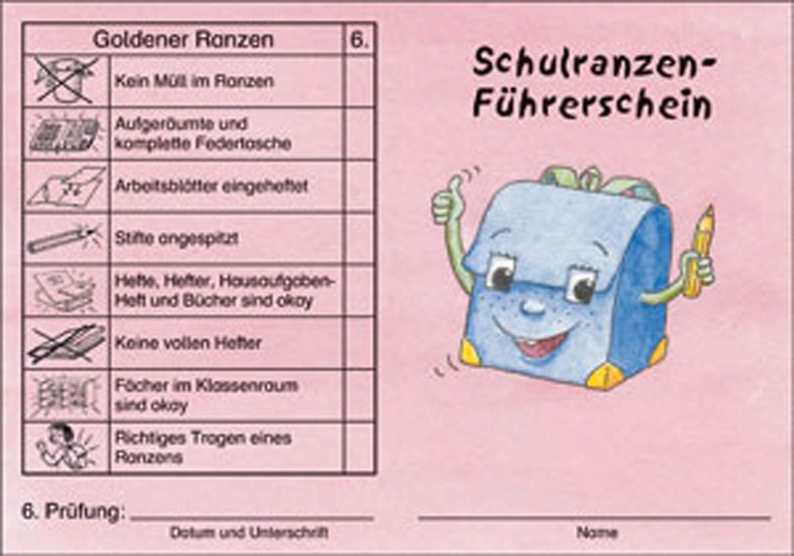 Schulranzen - Klassensatz Führerscheine. Klassensatz Führerscheine