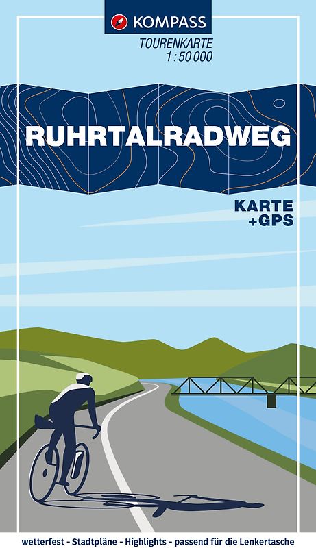 KOMPASS Fahrrad-Tourenkarte Ruhrtalradweg 1:50.000