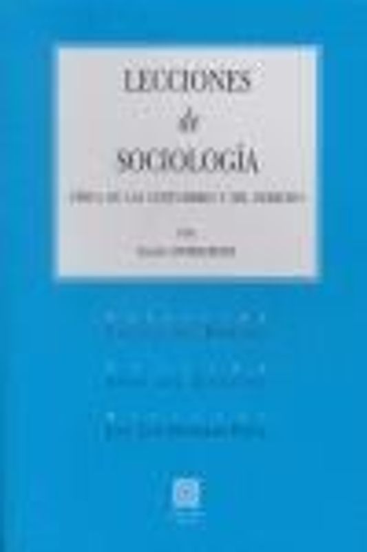 Lecciones de sociología : física de las costumbres y del derecho