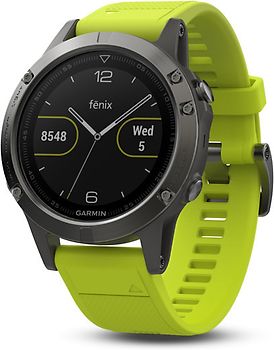 Garmin Fenix 5 47 mm grise au bracelet silicone jaune