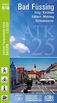 ATK25-N18 Bad Füssing (Amtliche Topographische Karte 1:25000)