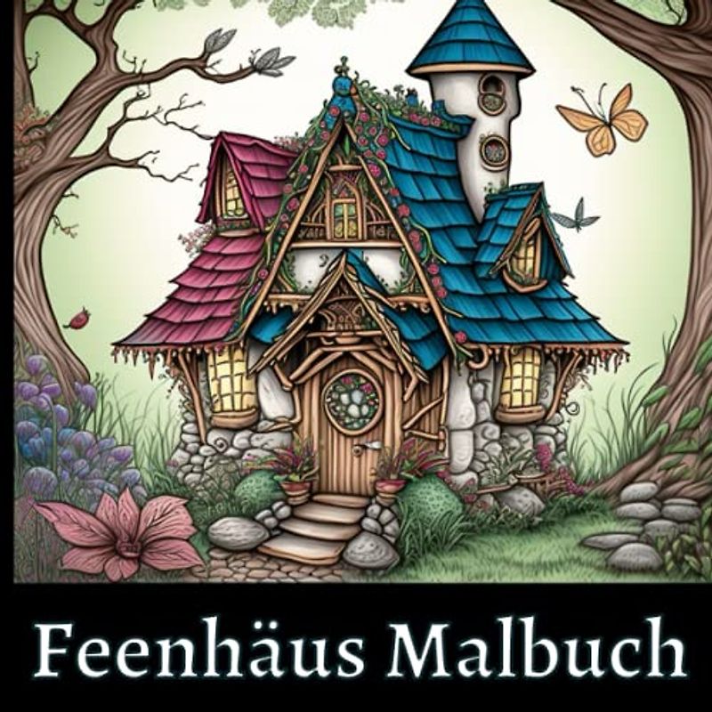 Feenhäuser Malbuch: Fantasie Malbuch für Erwachsene - 40 einzigartige und detaillierte Hausdesigns - gemacht für Entspannung und Stressabbau