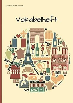 Hefte - Blöcke - Notizen Vokabelheft: Vokabelheft DIN A4, 50 Seiten, Soft Cover, Inhaltsverzeichnis, 2 Spalten, Erfolgs-Tracker, Universal Schulheft Europa Design