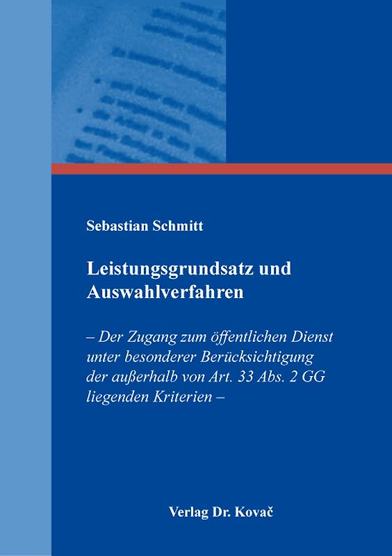 Leistungsgrundsatz und Auswahlverfahren