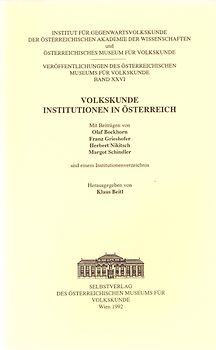 Volkskunde - Institutionen in Österreich