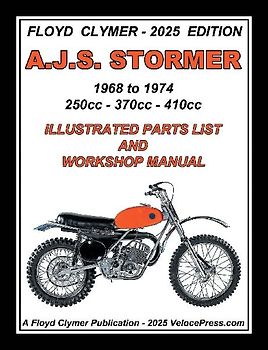A.J.S. STORMER 1968-1974 350cc - 370cc - 410cc ILLUSTRATED PARTS LIST AND WORKSHOP MANUAL-Floyd Clymer