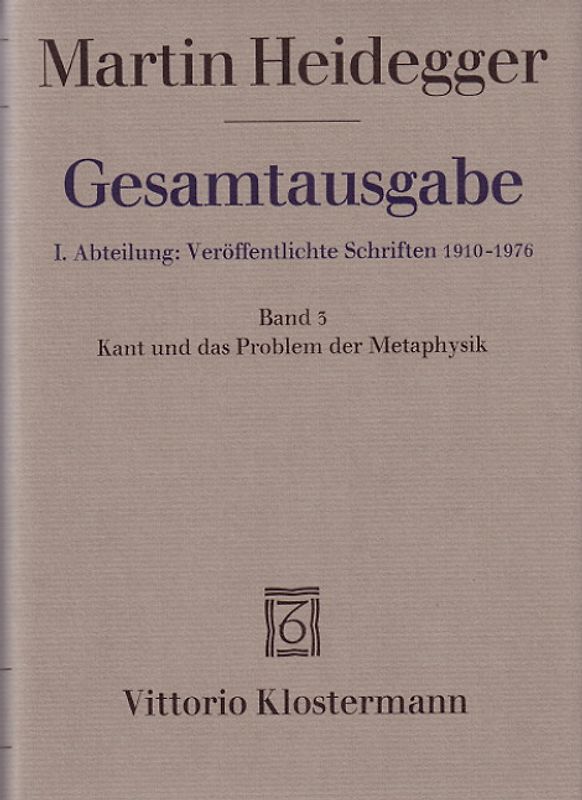 Kant und das Problem der Metaphysik (1929)
