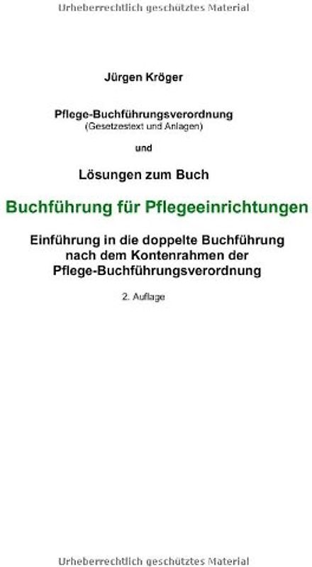 Lösungen zum Buch Buchführung für Pflegeeinrichtungen