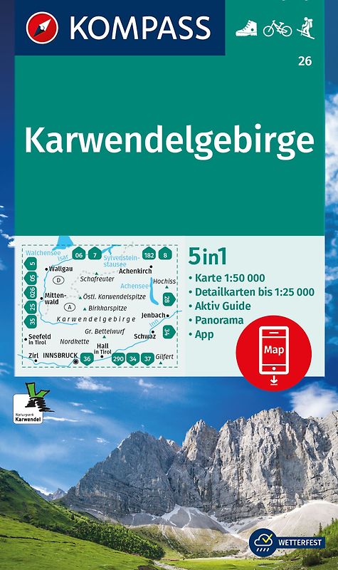 KOMPASS Wanderkarte 26 Karwendelgebirge 1:50.000