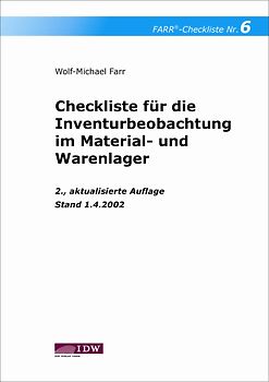 Checkliste 6 für die Inventurbeobachtung im Material- und Warenlager