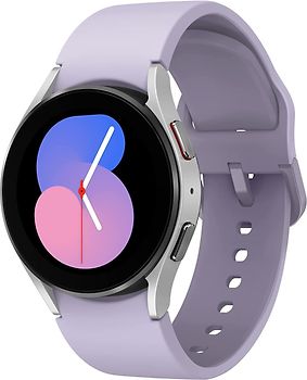 Samsung Galaxy Watch5 40 mm horlogekast van Grey Aluminium op Purple Sport Band S/M [Wi-Fi]