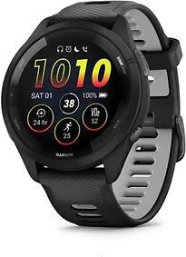 Image of Garmin Forerunner 265 46 mm zwart met een zwart/grijs siliconen polsband (Refurbished)
