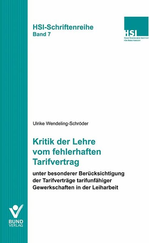 Kritik der Lehre vom fehlerhaften Tarifvertrag
