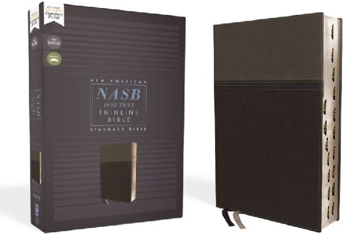 Nasb, Thinline Bible, Leathersoft, Black, Red Letter Edition, 1995 Text, Thumb Indexed, Comfort Print