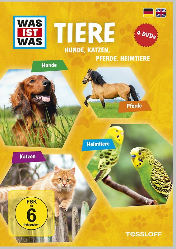 Was ist Was: Tiere - Hunde, Katzen, Pferde, Heimtiere [4 Discs] DVD
