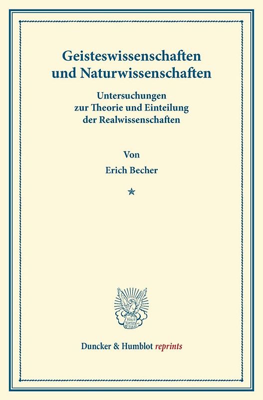 Geisteswissenschaften und Naturwissenschaften.